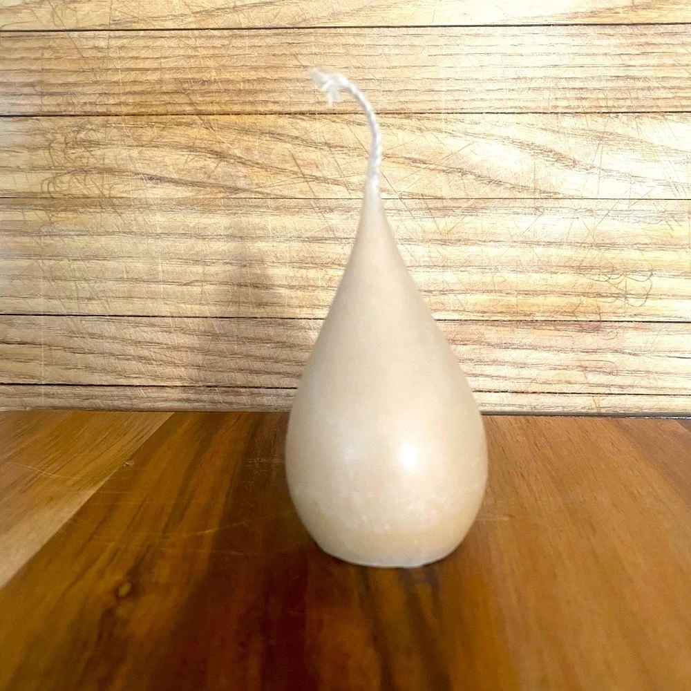 New Hand Crafted Teardrop Shaped Beeswax Candle